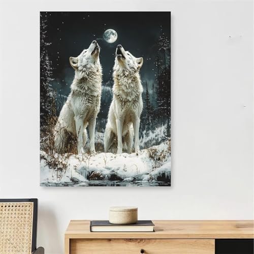 Malen Nach Zahlen Wolf Paint by Numbers Mond Malen Nach Zahlen Erwachsene mit Rahmen 30x40cm DIY Knitterfreie Leinwand Ölgemälde Bastelset mit 3 Pinseln für Zimmer Deko, Geschenke für Frauen,Model966 Malen Nach Zahlen Wolf Paint by Numbers Mond Malen Nach Zahlen Erwachsene mit Rahmen 30x40cm DIY Knitterfreie Leinwand Ölgemälde Bastelset mit 3 Pinseln für Zimmer Deko, Geschenke für Frauen,Model966 von DJCZSCC