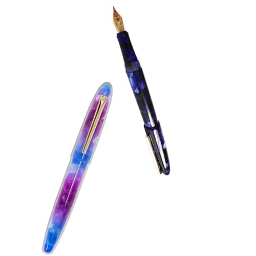 DJDLFA Acrlic Füllfederhalter, Iridium, EF/F-Spitze, Kolben, Tinte, Schreibwaren, Geschäft, Schreiben, Geschenke, Stifte (06, F) von DJDLFA