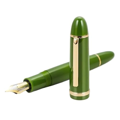 DJDLFA Acryl-Füllfederhalter, schwarze Tinte, Stift, Studenten, Schule, Schreibwaren, Geschäft, Bürobedarf, Stifte (grün-goldener Clip) von DJDLFA