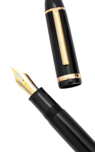 DJDLFA Acryl-Füllfederhalter, schwarze Tinte, Stift, Studenten, Schule, Schreibwaren, Geschäft, Bürobedarf, Stifte (schwarz-goldener Clip) von DJDLFA