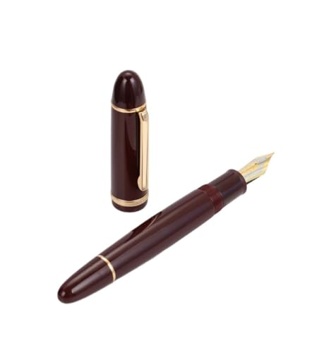 DJDLFA Acryl-Füllfederhalter, schwarze Tinte, Stift, Studenten, Schule, Schreibwaren, Geschäft, Bürobedarf, Stifte (weingoldener Clip) von DJDLFA