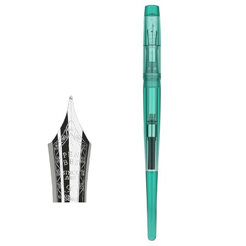 DJDLFA Acryl-Füllfederhalter mit langem Schwanz, Iridium-Feder F, 0,5 mm, schönes farbiges Muster, transparent, Büro-Tintenstift mit Geschenkbox (C) von DJDLFA