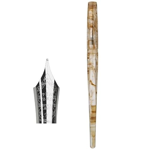 DJDLFA Acryl-Füllfederhalter mit langem Schwanz, Iridium-Feder F, 0,5 mm, schönes farbiges Muster, transparent, Büro-Tintenstift mit Geschenkbox (G) von DJDLFA