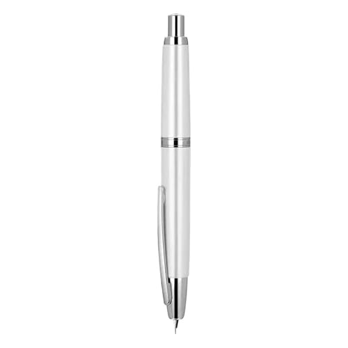 DJDLFA Füllfederhalter, einziehbare EF/F-Spitze, Metall, mit Clip, Schreibwaren, Schulbedarf, Schreibwaren, PK A1, A2, Weiß, EF, 10 Stück von DJDLFA