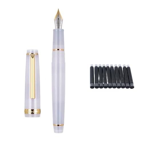 DJDLFA Füllfederhalter, transparente Tinte, Drehfüller, EF F, M, Feder, Business, Schreibwaren, Büro, Schulbedarf, Stift (Taro Violett, EF) von DJDLFA