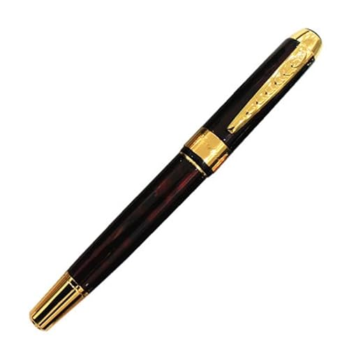 DJDLFA Füllfederhalter im klassischen Stil, goldfarbener Clip, Metall, luxuriöses Business-Geschenk, 0,5 mm, Tinte zum Schreiben (02) von DJDLFA