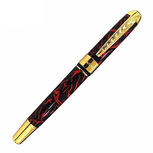 DJDLFA Füllfederhalter im klassischen Stil, goldfarbener Clip, Metall, luxuriöses Business-Geschenk, 0,5 mm, Tinte zum Schreiben (09) von DJDLFA