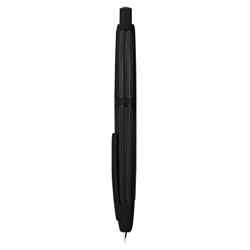 DJDLFA Metall-Füllfederhalter, gestreift, schwarz, EF/F-Spitze, Schreibwaren, Büro, Schulbedarf, Klickstift (gestreift, schwarz, EF) von DJDLFA