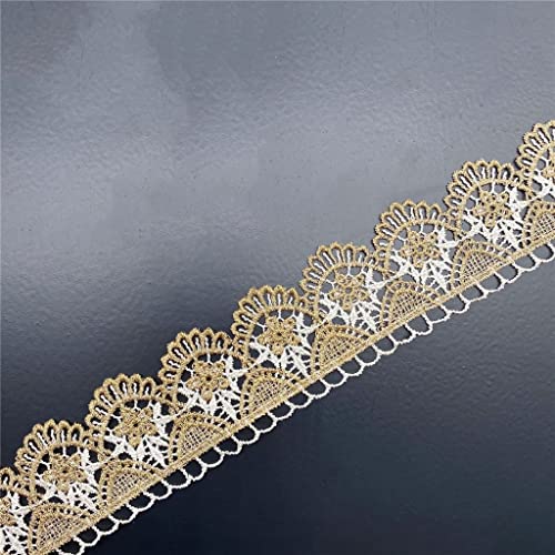 Einseitige Stickerei, zweifarbiger Blumenstoff, Spitzenband, DIY-Kleidung, Stoff, Wiege, Heimtextilien, Sofaband (Farbe: Schwarz, Größe: 4 cm) (Weiß 4 cm) von DJFHDIHRFHBVCASIJ