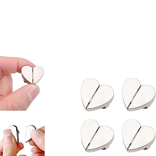 DJMAW Herzförmiger magnetischer Vorhangverschluss, 2025 Neue Vorhangclips, verhindern Lichtlecks, dekorative abnehmbare Schnalle, für Vorhänge im Schlafzimmer, Badezimmer und Büro(4pcs) von DJMAW
