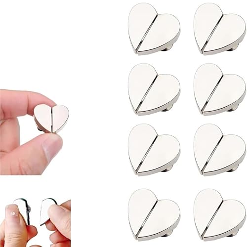 DJMAW Herzförmiger magnetischer Vorhangverschluss, 2025 Neue Vorhangclips, verhindern Lichtlecks, dekorative abnehmbare Schnalle, für Vorhänge im Schlafzimmer, Badezimmer und Büro(8pcs) von DJMAW