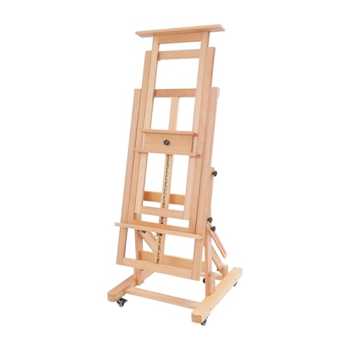 Staffelei Studio für Malerei,Massivholz Leinwand,Tischstaffelei,140-300cm höhe Atelierstaffelei,Künstler professionelle Staffelei,Groß Holzstaffelei,Leinwandständer (Holz) von DJOAIUYF