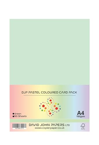 DJP Bastelkarton A4, 160 g/m², Pastellgrün, 50 Blatt von DJP