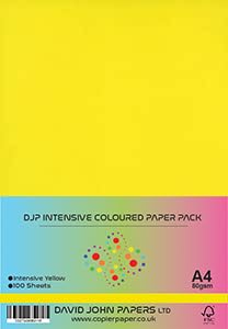 DJP Intensives gelbes Bastelkopierdrucker, 80 g/m², 100 Blatt von DJP