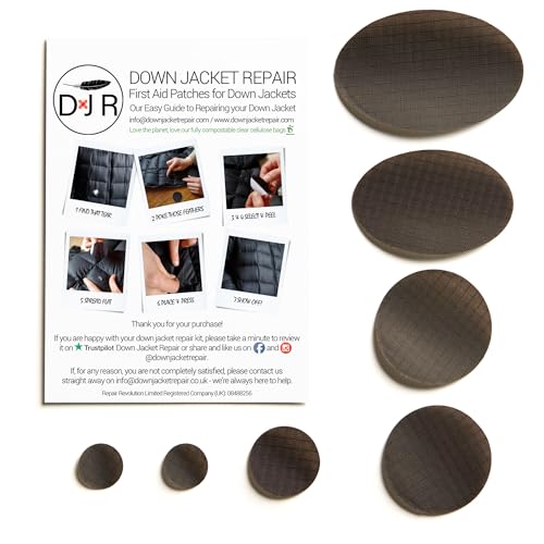 Reparaturset für Daunenjacken (Selbstklebend) 25 Farben - DUNKELBRAUN von DJR