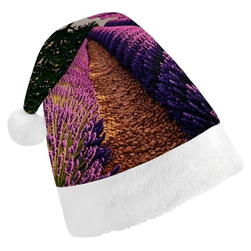DJUETRUI Lustige Weihnachtsmannmütze, Lavendelfelder und Bäume, Weihnachtsmützen für Erwachsene, Weihnachtsmannmütze aus weichem Plüsch DJUETRUI Lustige Weihnachtsmannmütze, Lavendelfelder und Bäume, Weihnachtsmützen für Erwachsene, Weihnachtsmannmütze aus weichem Plüsch von DJUETRUI