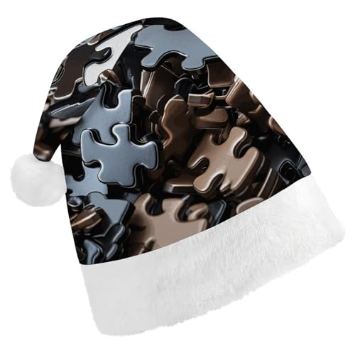 DJUETRUI Lustige Weihnachtsmannmütze, ein Haufen Puzzleteile, Weihnachtsmützen für Erwachsene, Weihnachtsmannmütze aus weichem Plüsch DJUETRUI Lustige Weihnachtsmannmütze, ein Haufen Puzzleteile, Weihnachtsmützen für Erwachsene, Weihnachtsmannmütze aus weichem Plüsch von DJUETRUI