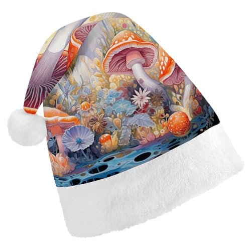 DJUETRUI Lustige Weihnachtsmannmütze, großer bunter Pilz, Weihnachtsmützen für Erwachsene, Weihnachtsmannmütze aus weichem Plüsch DJUETRUI Lustige Weihnachtsmannmütze, großer bunter Pilz, Weihnachtsmützen für Erwachsene, Weihnachtsmannmütze aus weichem Plüsch von DJUETRUI