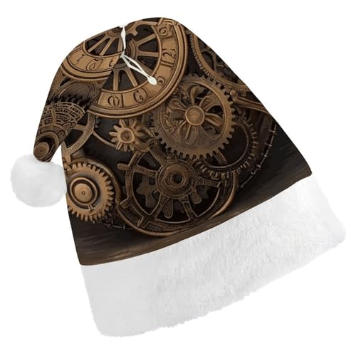 DJUETRUI Lustiger Weihnachtsmannhut, Steampunk, Weihnachtsmütze für Erwachsene, Weihnachtsmannmütze, weicher Plüsch, bequeme Weihnachtsmütze DJUETRUI Lustiger Weihnachtsmannhut, Steampunk, Weihnachtsmütze für Erwachsene, Weihnachtsmannmütze, weicher Plüsch, bequeme Weihnachtsmütze von DJUETRUI