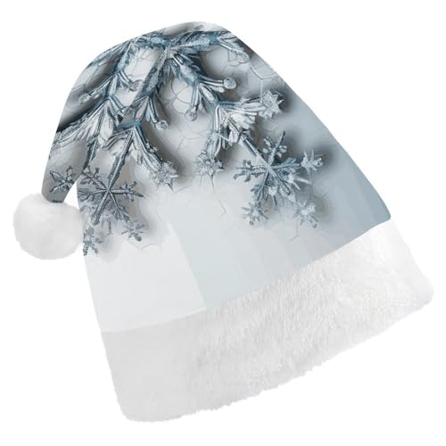 DJUETRUI Lustiger Weihnachtsmannhut, transparent, Schneeflocke, Weihnachtsmützen für Erwachsene, Weihnachtsmannmütze, weicher Plüsch, bequem, Weihnachtsmütze DJUETRUI Lustiger Weihnachtsmannhut, transparent, Schneeflocke, Weihnachtsmützen für Erwachsene, Weihnachtsmannmütze, weicher Plüsch, bequem, Weihnachtsmütze von DJUETRUI