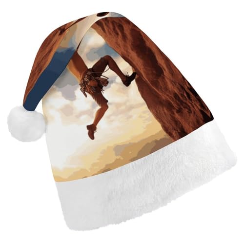 DJUETRUI Lustiger Weihnachtsmannhut Kletterhut Weihnachtssport Weihnachtsmützen für Erwachsene Weihnachtsmannmütze aus weichem Plüsch bequem von DJUETRUI