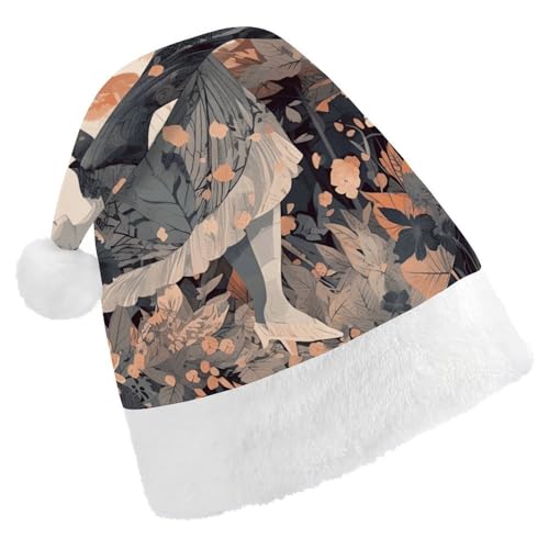 DJUETRUI Lustiger Weihnachtsmannhut tanzt im Garten Weihnachtsmützen für Erwachsene aus weichem Plüsch, bequeme Weihnachtsmannmütze, Urlaubsmütze von DJUETRUI