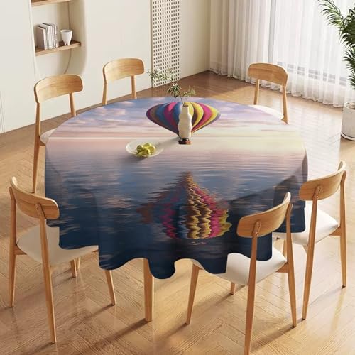 DJUETRUI Runde Tischdecke für Heißluftballon über dem Meer, 91 x 91 cm, wasserdicht, schmutzabweisend, waschbar, Bauernhof-Tischdecke für Picknick, Party, Urlaub, Hochzeit und Zuhause DJUETRUI Runde Tischdecke für Heißluftballon über dem Meer, 91 x 91 cm, wasserdicht, schmutzabweisend, waschbar, Bauernhof-Tischdecke für Picknick, Party, Urlaub, Hochzeit und Zuhause von DJUETRUI