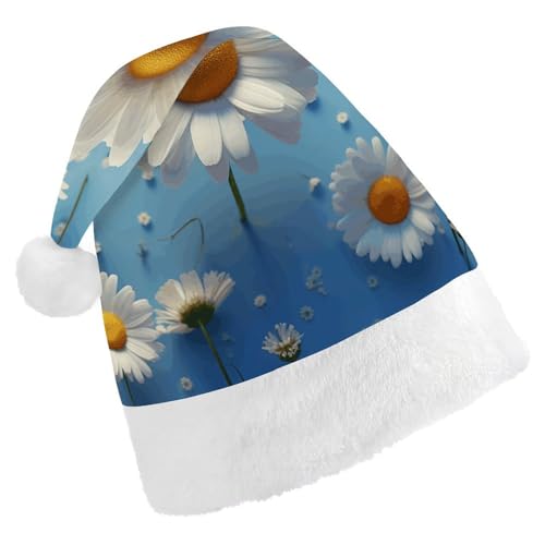 DJUETRUI Weihnachtsmannhut, lustiger Weihnachtsmütze, niedlicher Weihnachtshut mit Gänseblümchen für Erwachsene, weiche Plüsch-Weihnachtsmannmütze, bequeme Weihnachtsmütze DJUETRUI Weihnachtsmannhut, lustiger Weihnachtsmütze, niedlicher Weihnachtshut mit Gänseblümchen für Erwachsene, weiche Plüsch-Weihnachtsmannmütze, bequeme Weihnachtsmütze von DJUETRUI
