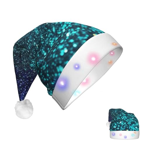 DJUETRUI Weihnachtsmannmütze, hellblaugrün, glitzernd, für Erwachsene, Weihnachtsmannmütze, weiches Plüsch, mit LED-Lichtern DJUETRUI Weihnachtsmannmütze, hellblaugrün, glitzernd, für Erwachsene, Weihnachtsmannmütze, weiches Plüsch, mit LED-Lichtern von DJUETRUI