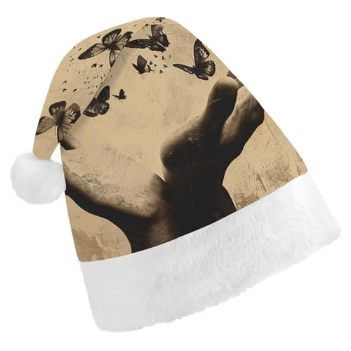 DJUETRUI Weihnachtsmannmütze, lustig, dunkelbeige und braun, Weihnachtsmützen für Erwachsene, weiches Plüsch, bequeme Weihnachtsmannmütze, Urlaubsmütze DJUETRUI Weihnachtsmannmütze, lustig, dunkelbeige und braun, Weihnachtsmützen für Erwachsene, weiches Plüsch, bequeme Weihnachtsmannmütze, Urlaubsmütze von DJUETRUI