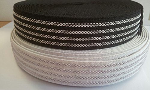 DK Collection 1m Antirutsch- Gummiband elastisch Hosenbund 25mm weiß von DK Collection