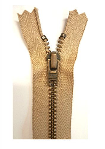 YKK Hosen Reißverschluss 16cm Metall 3mm Kette brüniert fein beigè YKK Hosen Reißverschluss 16cm Metall 3mm Kette brüniert fein beigè von DK Collection