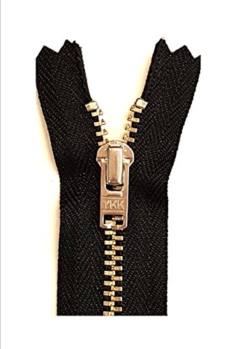 YKK Metall Hosen Reißverschluss 3mm Kette SILBER 10cm schwarz YKK Metall Hosen Reißverschluss 3mm Kette SILBER 10cm schwarz von DK Collection