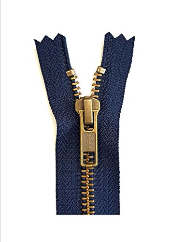 YKK Reißverschluss Metall 5mm Kette Jeans BRÜNIERT* 10cm marineblau YKK Reißverschluss Metall 5mm Kette Jeans BRÜNIERT* 10cm marineblau von DK Collection