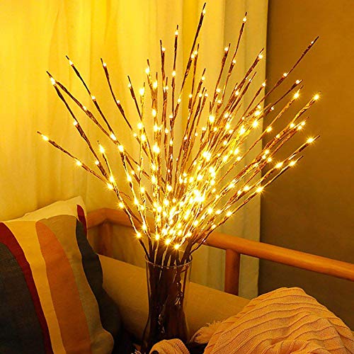 DK177 Dekorative Lichter, 20LEDs Lampenzweig 76CM warmweiß, batteriebetrieben wasserdicht, Wohnkultur Urlaub warme Atmosphäre, Zwei pro Packung DK177 Dekorative Lichter, 20LEDs Lampenzweig 76CM warmweiß, batteriebetrieben wasserdicht, Wohnkultur Urlaub warme Atmosphäre, Zwei pro Packung von DK177