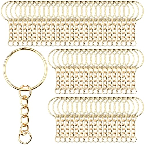 120 Stück Schlüsselanhänger Selber Machen Basteln Set Ringe Schlüsselring mit Kette Schlüsselanhänger Kette Rohling Ring Zubehör Key Chains für Schlüssel Handwerk DIY Taschen Schmuckherstellung Gold 120 Stück Schlüsselanhänger Selber Machen Basteln Set Ringe Schlüsselring mit Kette Schlüsselanhänger Kette Rohling Ring Zubehör Key Chains für Schlüssel Handwerk DIY Taschen Schmuckherstellung Gold von DKBT