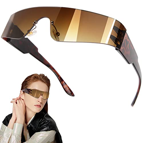 DKBT Schnelle Brille Rave - Futuristische Sonnenbrille 1 Stück Coole Brille Space Alien Brille Verspiegelte Linse Visier Sunglasses für Weihnachts Brille Rollenspiel Kostüm Party von DKBT