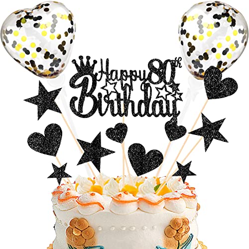Tortendeko 80th Schwarz Kuchen deko Glitzer Happy Birthday Cake Topper Kuchendeko Geburtstagstorte für Schwarz Thema Geburtstagsfeier Jubiläum Tortendeko 80th Schwarz Kuchen deko Glitzer Happy Birthday Cake Topper Kuchendeko Geburtstagstorte für Schwarz Thema Geburtstagsfeier Jubiläum von DKBT