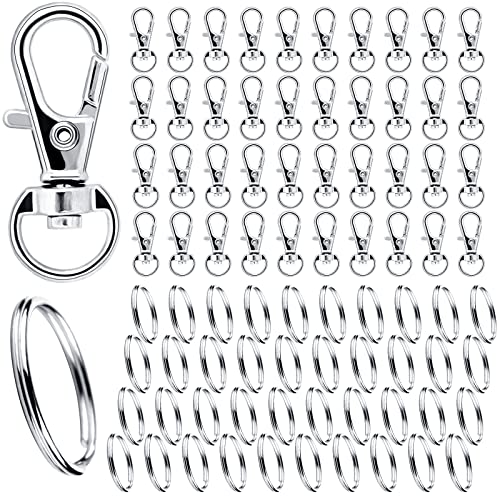Schlüsselring Edelstahl Klein 80Stk Karabiner Schlüsselanhänger Basteln Selber Machen Ringe Karabinerhaken mit Drehgelenk(Silber) Schlüsselring Edelstahl Klein 80Stk Karabiner Schlüsselanhänger Basteln Selber Machen Ringe Karabinerhaken mit Drehgelenk(Silber) von DKBT
