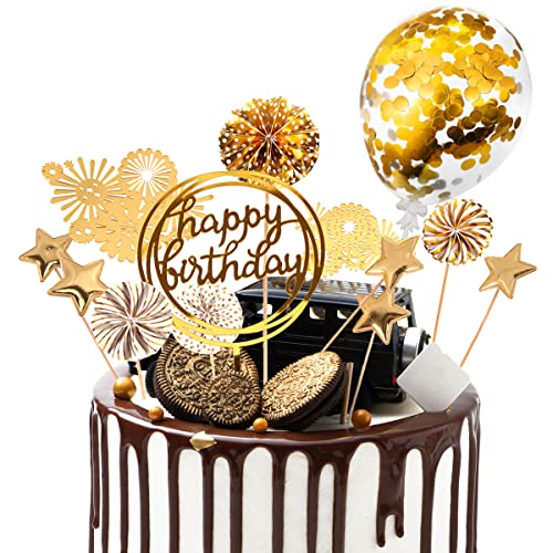 Tortendeko 13 stücke Kuchen deko Cake Topper kuchendeko Geburtstagstorte goldenen Papier Fans alles Gute zum Geburtstag Pailletten Ballon Feuerwerk Sterne für Gold Thema Geburtstagsfeier Jubiläum Tortendeko 13 stücke Kuchen deko Cake Topper kuchendeko Geburtstagstorte goldenen Papier Fans alles Gute zum Geburtstag Pailletten Ballon Feuerwerk Sterne für Gold Thema Geburtstagsfeier Jubiläum von DKBT