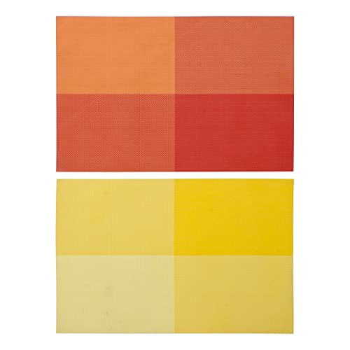 DKD Home Decor Tischdecke für Einzelbett, Gelb, Orange, PVC (2 Stück) (45 x 31 x 0,5 cm) von DKD Home Decor