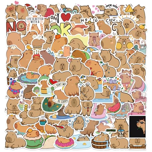 DKDDSSS 100 Stück Aufkleber, Capybara Aufkleber, Sticker Aesthetic für Wasserflaschen, Wasserdichte Vinyl Aufkleber, für Wasserflaschen, Scrapbooking, Tagebuch, Laptop DKDDSSS 100 Stück Aufkleber, Capybara Aufkleber, Sticker Aesthetic für Wasserflaschen, Wasserdichte Vinyl Aufkleber, für Wasserflaschen, Scrapbooking, Tagebuch, Laptop von DKDDSSS
