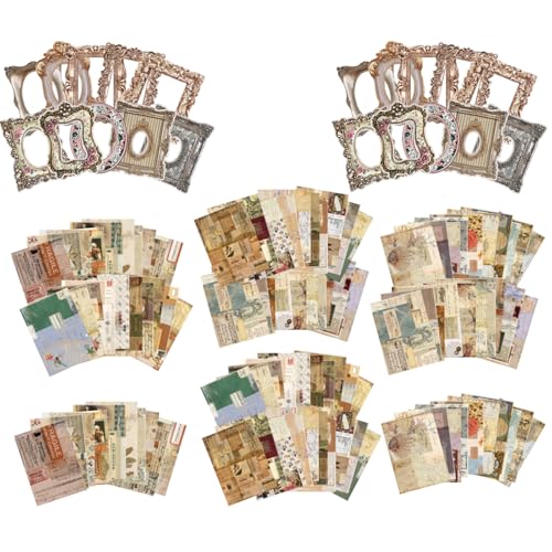 DKDDSSS 130 Stk 14x10cm Scrapbooking Papier Deko mit mini Fotorahmen, Vintage Scrapbook Papier, Bastelpapier Dekopapier Designpapier Scrapbook Zubehör für Fotoalbum Tagebuch Notizbuch DIY Kunst DKDDSSS 130 Stk 14x10cm Scrapbooking Papier Deko mit mini Fotorahmen, Vintage Scrapbook Papier, Bastelpapier Dekopapier Designpapier Scrapbook Zubehör für Fotoalbum Tagebuch Notizbuch DIY Kunst von DKDDSSS