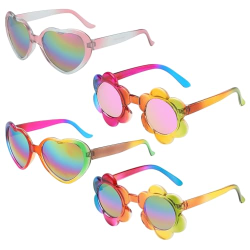 DKDDSSS 4 Stück Rave Sonnenbrille Kinder Partybrille Lustige Sonnenbrille, Herzform, Blumenform, Fasching Foto Requisiten für Kinder, Geburtstag,Party DKDDSSS 4 Stück Rave Sonnenbrille Kinder Partybrille Lustige Sonnenbrille, Herzform, Blumenform, Fasching Foto Requisiten für Kinder, Geburtstag,Party von DKDDSSS