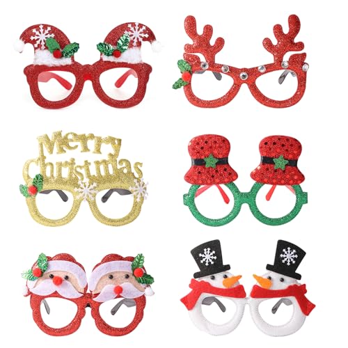 DKDDSSS 6Pcs Weihnachtsbrillen Weihnachten Brillen, Party Gläser Lustige Weihnachtsbrillen, Weihnachts Dekoration Weihnachten Foto Requisiten, Brillen Weihnachten Weihnachten Brille, Kinder Erwachsene DKDDSSS 6Pcs Weihnachtsbrillen Weihnachten Brillen, Party Gläser Lustige Weihnachtsbrillen, Weihnachts Dekoration Weihnachten Foto Requisiten, Brillen Weihnachten Weihnachten Brille, Kinder Erwachsene von DKDDSSS