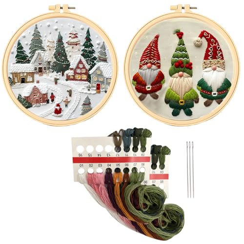 DKDDSSS Sticken Set Erwachsene Weihnachten, Anfänger Stickset für Erwachsene, Christmas Embroidery Kit, Weihnachtskunst-Bastelset, Ideal für Handwerksliebhaber zum Erlernen von Sticktechniken DKDDSSS Sticken Set Erwachsene Weihnachten, Anfänger Stickset für Erwachsene, Christmas Embroidery Kit, Weihnachtskunst-Bastelset, Ideal für Handwerksliebhaber zum Erlernen von Sticktechniken von DKDDSSS