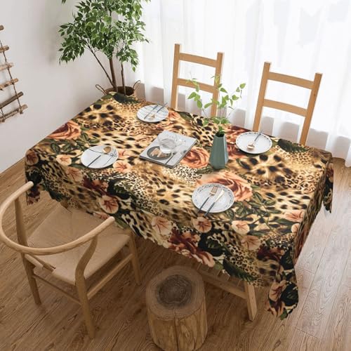DKGOHLP Gestreifte Tischdecke mit Leopardenmuster, 137 x 183 cm, knitterfrei, Esstischtuch für Tische für Weihnachtsfeiern DKGOHLP Gestreifte Tischdecke mit Leopardenmuster, 137 x 183 cm, knitterfrei, Esstischtuch für Tische für Weihnachtsfeiern von DKGOHLP