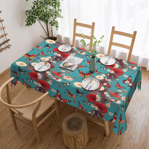 DKGOHLP Tischdecke, Motiv: Henne fliegende Schmetterlinge unter Blumen, 137 x 183 cm, knitterfrei, Esstischtuch für Tische für Weihnachtsfeiern DKGOHLP Tischdecke, Motiv: Henne fliegende Schmetterlinge unter Blumen, 137 x 183 cm, knitterfrei, Esstischtuch für Tische für Weihnachtsfeiern von DKGOHLP