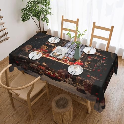DKGOHLP Tischdecke mit Aufdruck "Merry Christmas Day", 137 x 183 cm, knitterfrei, Esstischtuch für Tische für Weihnachtsfeiern DKGOHLP Tischdecke mit Aufdruck "Merry Christmas Day", 137 x 183 cm, knitterfrei, Esstischtuch für Tische für Weihnachtsfeiern von DKGOHLP