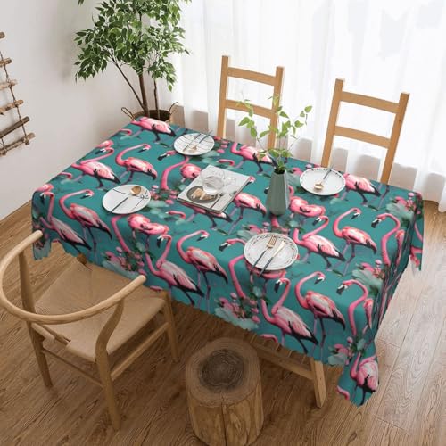 DKGOHLP Tischdecke mit Flamingo-Blumendruck, 137 x 183 cm, knitterfrei, Esstischtuch für Tische für Weihnachtsfeiern DKGOHLP Tischdecke mit Flamingo-Blumendruck, 137 x 183 cm, knitterfrei, Esstischtuch für Tische für Weihnachtsfeiern von DKGOHLP